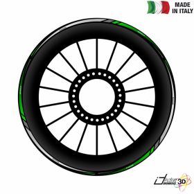 ADHESIFS ROUES BLANC VERT POUR KAWASAKI Z 650 2017-2019