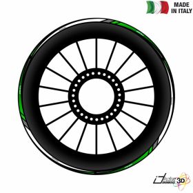 SPECIFIC WHEEL RIM STICKERS KIT WHITE GREEN FITS KAWASAKI Z 800 2013-2017