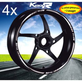 Autocollants de jante de moto IRIDEA DESIGN BIC-BMW-K13-WH-SI