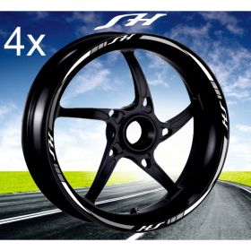Autocollants de jante de moto IRIDEA DESIGN BIC-HON-SH3-WH-SI