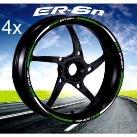 IRIDEA DESIGN BIC-KAW-ER6-WH-GR MOTORCYCLE RIM STICKERS
