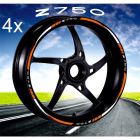 IRIDEA DESIGN BIC-KAW-Z75-WH-OR MOTORCYCLE RIM STICKERS