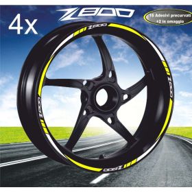 AUTOCOLLANTS DE JANTE DE MOTO IRIDEA DESIGN BIC-KAW-Z80-WH-YE