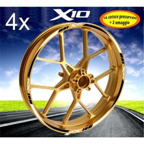 AUTOCOLLANTS DE JANTE DE MOTO IRIDEA DESIGN BIC-PIA-X10-WH-BK
