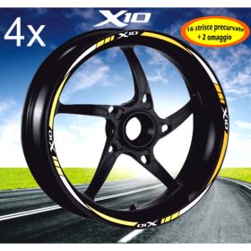 AUTOCOLLANTS DE JANTE DE MOTO IRIDEA DESIGN BIC-PIA-X10-WH-GO