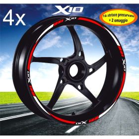 IRIDEA DESIGN BIC-PIA-X10-WH-RE MOTORCYCLE RIM STICKERS