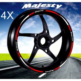 IRIDEA DESIGN BIC-YAM-MAJ-WH-RE MOTORCYCLE RIM STICKERS