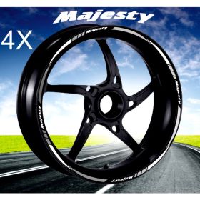 IRIDEA DESIGN BIC-YAM-MAJ-WH-SI Motorcycle rim stickers