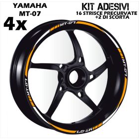 AUTOCOLLANTS DE JANTE DE MOTO IRIDEA DESIGN BIC-YAM-MT7-WH-OR