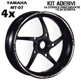 AUTOCOLLANTS DE JANTE DE MOTO IRIDEA DESIGN BIC-YAM-MT7-WH-SI