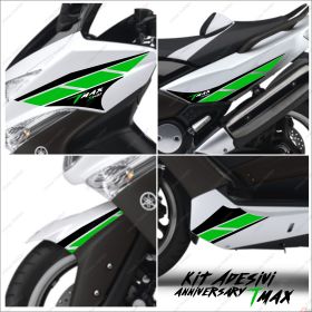 ADHESIFS ANNIVERSARY GRAFICA COMPATIBLE YAMAHA TMAX T-MAX 08 11 NOIR VERT SPORT