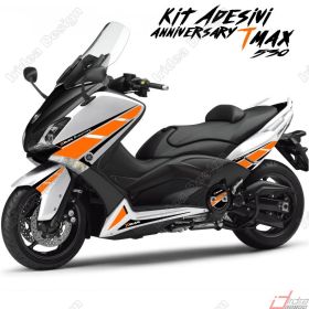 ADHESIFS ANNIVERSARY COQUE COMPATIBLE YAMAHA TMAX T-MAX 2012-16 NOIR ORANGE
