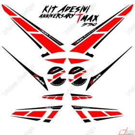ADHESIFS ANNIVERSARY GRAFICA COMPATIBLE YAMAHA TMAX T-MAX 2012-16 NOIR ROUGE