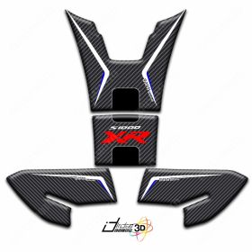 KIT 4 ADHESIFS 3D PROTECTION RESERVOIR COMPATIBLES BMW S1000XR 00180 CARBON BLEU
