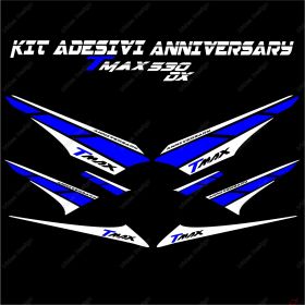 ADHESIFS ANNIVERSARY GRAFICA COMPATIBLE YAMAHA TMAX T-MAX 530 DX SX BLANC BLEU