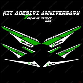 ADHESIFS ANNIVERSARY GRAFICA COMPATIBLE YAMAHA TMAX T-MAX 530 DX SX BLANC VERT