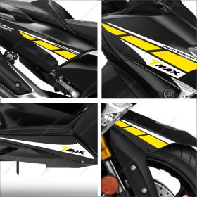 ADHESIFS ANNIVERSARY COMPATIBLE YAMAHA TMAX T-MAX 530 DX SX BLANC JAUNE GRAFICA