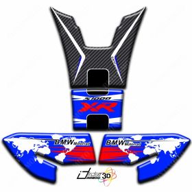 KIT 4 AUFKLEBER 3D SCHUTZ FUR BENZINTANK KOMPATIBEL BMW S1000XR 00180 MAPPA BLAU