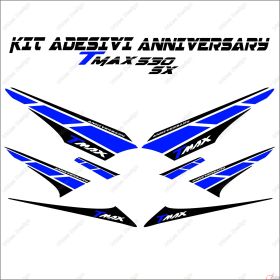 ADHESIFS ANNIVERSARY GRAFICA COMPATIBLE YAMAHA TMAX T-MAX 530 DX SX NOIR BLEU