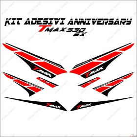 ADHESIFS ANNIVERSARY GRAFICA COMPATIBLE YAMAHA TMAX T-MAX 530 DX SX NOIR ROUGE