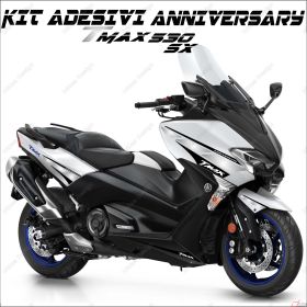 ADHESIFS ANNIVERSARY GRAFICA COMPATIBLE YAMAHA TMAX T-MAX 530 DX SX NOIR GRIS