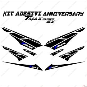 ADHESIFS ANNIVERSARY GRAFICA COMPATIBLE YAMAHA TMAX T-MAX 530 DX SX BLEU NOIR