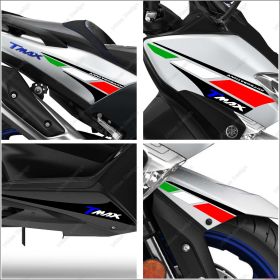 ADHESIFS ANNIVERSARY SPORT COMPATIBLE YAMAHA TMAX T-MAX 530 DX SX TRICOLORE NOIR