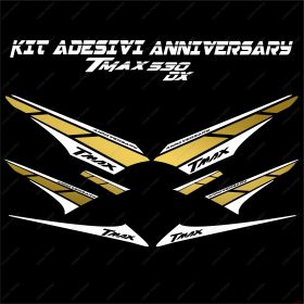 ADHESIFS ANNIVERSARY COMPATIBLE YAMAHA TMAX T-MAX 530 DX SX BLANC OR SPORT 2017