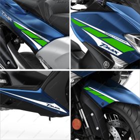 ADHESIFS ANNIVERSARY COMPATIBLE YAMAHA TMAX T-MAX 530 DX SX BLANC VERT SPORT