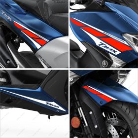 ADHESIFS ANNIVERSARY COMPATIBLE YAMAHA TMAX T-MAX 530 DX SX BLANC ROUGE SPORT