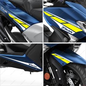 ADHESIFS ANNIVERSARY COMPATIBLE YAMAHA TMAX T-MAX 530 DX SX BLANC JAUNE SPORT