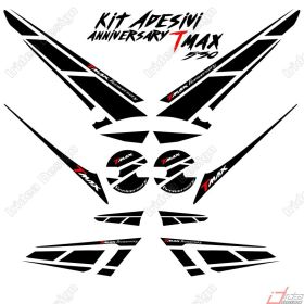 ADHESIFS ANNIVERSARY COQUE COMPATIBLE YAMAHA TMAX T-MAX 2012-16 ROUGE NOIR SPORT