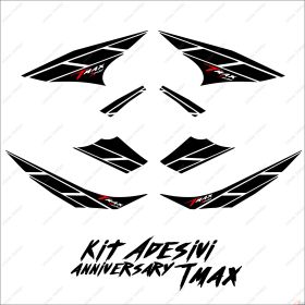 ADHESIFS ANNIVERSARY COQUE COMPATIBLE YAMAHA TMAX T-MAX 08 11 NOIR ROUGE BLANC