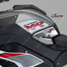 3 AUFKLEBER 3D SCHUTZ FUR BENZINTANK KOMPATIBEL BMW S1000XR 00181 SILBER ROT