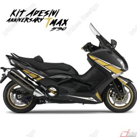 ADHESIFS ANNIVERSARY COQUE COMPATIBLE YAMAHA TMAX T-MAX 2012-16 BLANC OR SPORT