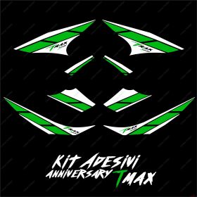 ADHESIFS ANNIVERSARY COQUE COMPATIBLE YAMAHA TMAX T-MAX 08 11 BLANC VERT
