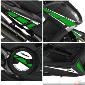 ADHESIFS ANNIVERSARY COQUE COMPATIBLE YAMAHA TMAX T-MAX 2012-16 BLANC VERT SPORT