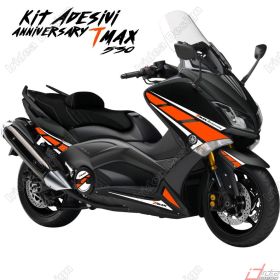 ADHESIFS ANNIVERSARY COMPATIBLE YAMAHA TMAX T-MAX 2012-16 BLANC ORANGE