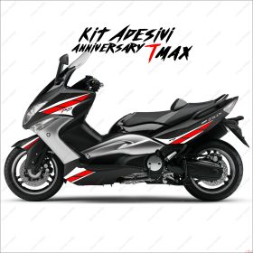 ADHESIFS ANNIVERSARY COQUE COMPATIBLE YAMAHA TMAX T-MAX 08 11 BLANC ROUGE