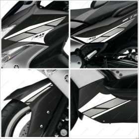 ADHESIFS ANNIVERSARY COQUE COMPATIBLE YAMAHA TMAX T-MAX 08 11 BLANC GRIS
