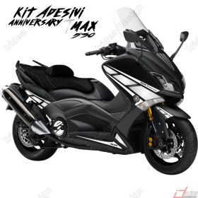 ADHESIFS ANNIVERSARY COQUE COMPATIBLE YAMAHA TMAX T-MAX 2012-16 BLANC GRIS