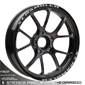 Autocollants de jante de moto IRIDEA DESIGN BW-DUC-SCR-SI