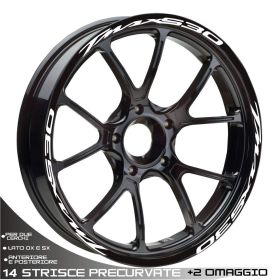 AUTOCOLLANTS DE JANTE DE MOTO IRIDEA DESIGN BW-YAM-530-WH