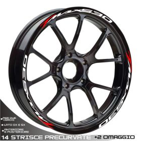 IRIDEA DESIGN BW-YAM-530-WH-RE MOTORCYCLE RIM STICKERS