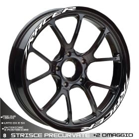 AUTOCOLLANTS DE JANTE DE MOTO IRIDEA DESIGN BW-YAM-TCR-WH