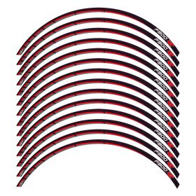 SET ADHESIF JANTE RACER NOIR ROUGE