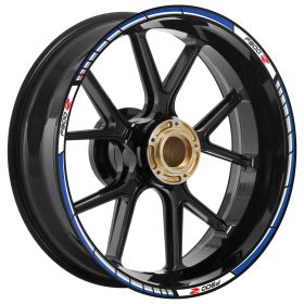 RIM STICKERS SET RACER WHITE BLUE