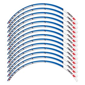 RIM STICKERS SET RACER WHITE BLUE