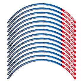 SET ADHESIF JANTE RACER BLEU ROUGE
