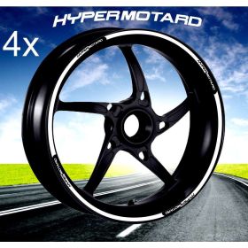 AUTOCOLLANTS DE JANTE DE MOTO IRIDEA DESIGN WHE-DUC-HYP2-WH